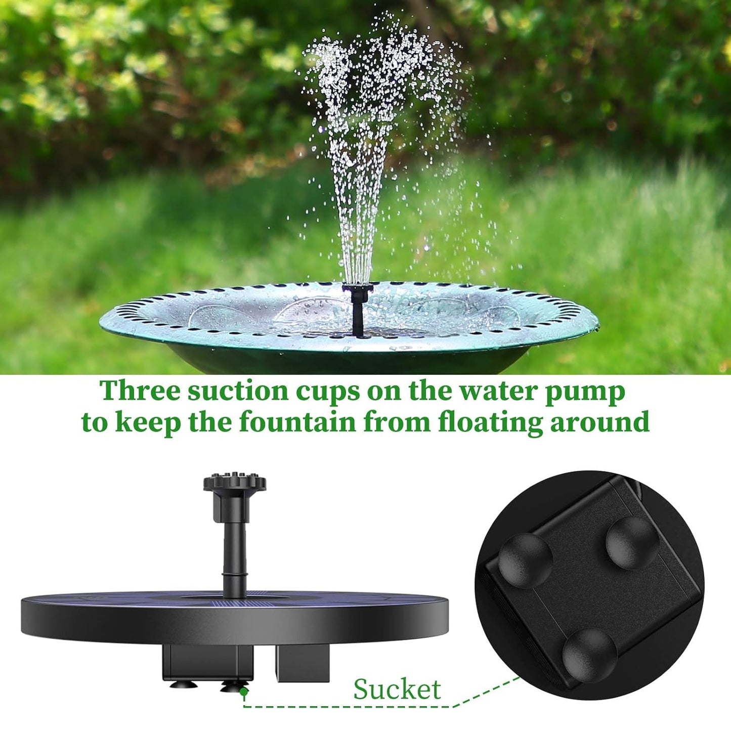 Solar Powered Floating Water Fountain